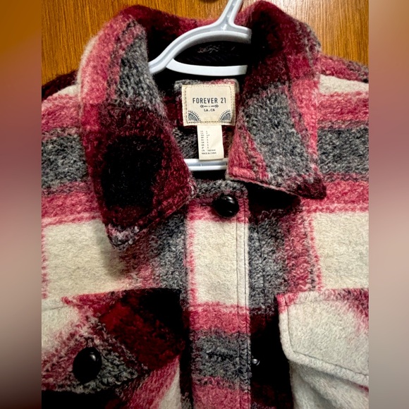 Forever 21 • Plaid wool-blend jacket ◼️🟥◻️ - Picture 1 of 7